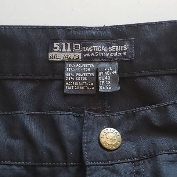 5.11 Tactical Cargo Pants Men's Size 40x34 Black Straight Leg Hunting - Picture 12 of 13